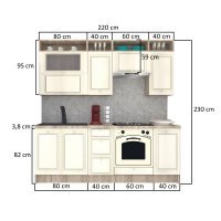 Bucatarie LEEA ART FRONT MDF CANYON 220 K002 / decor 243